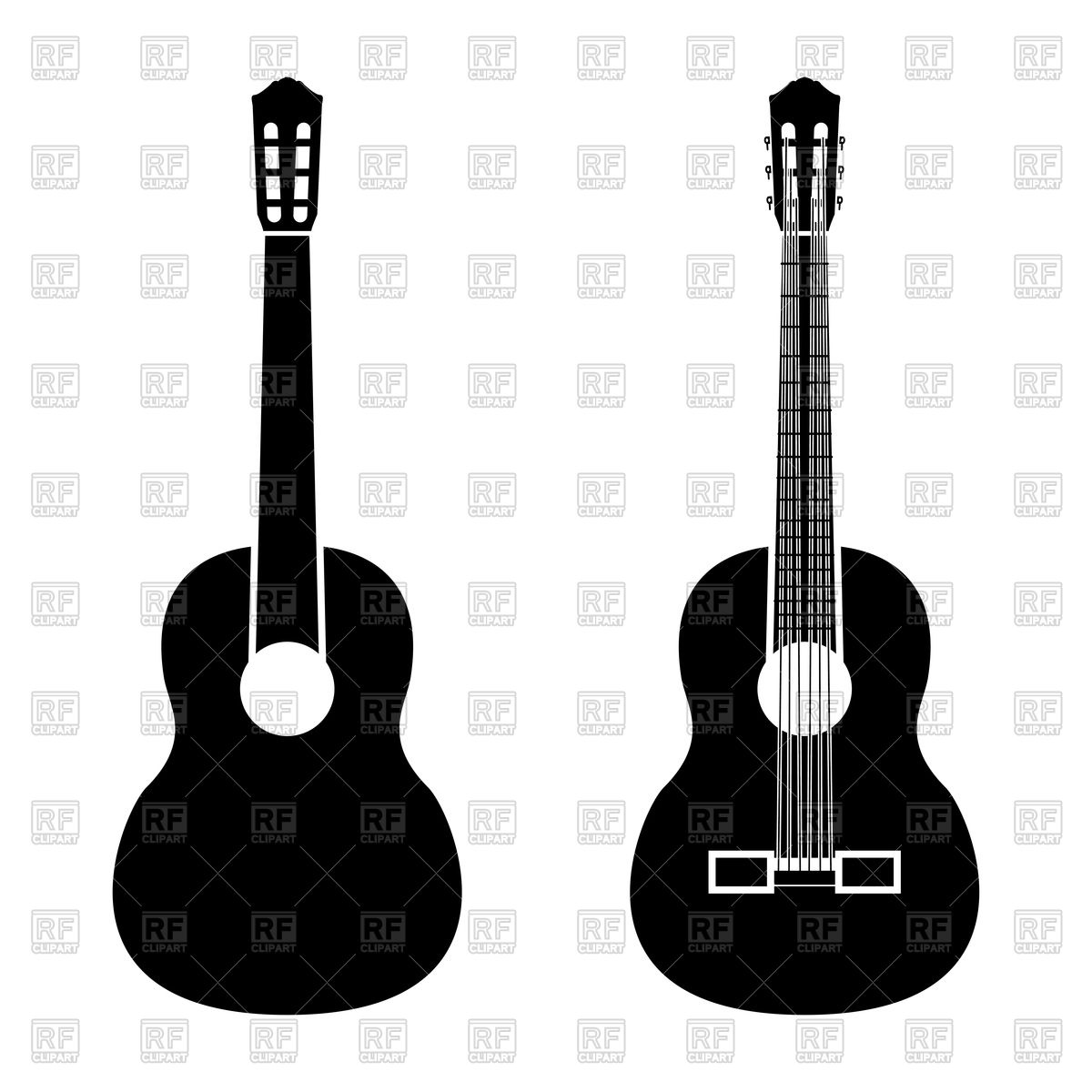 Acoustic Guitar Silhouette Vector At Vectorified Collection Of