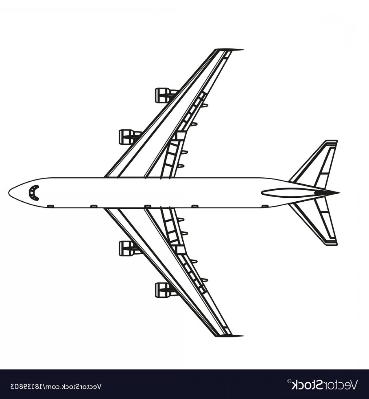 Airplane Outline Vector At Vectorified Collection Of Airplane