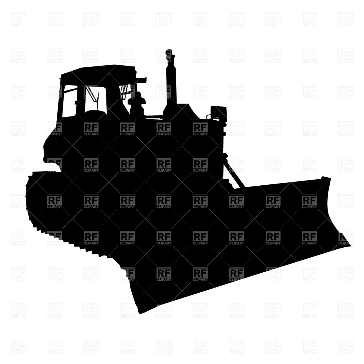 Bulldozer Silhouette Vector At Vectorified Collection Of