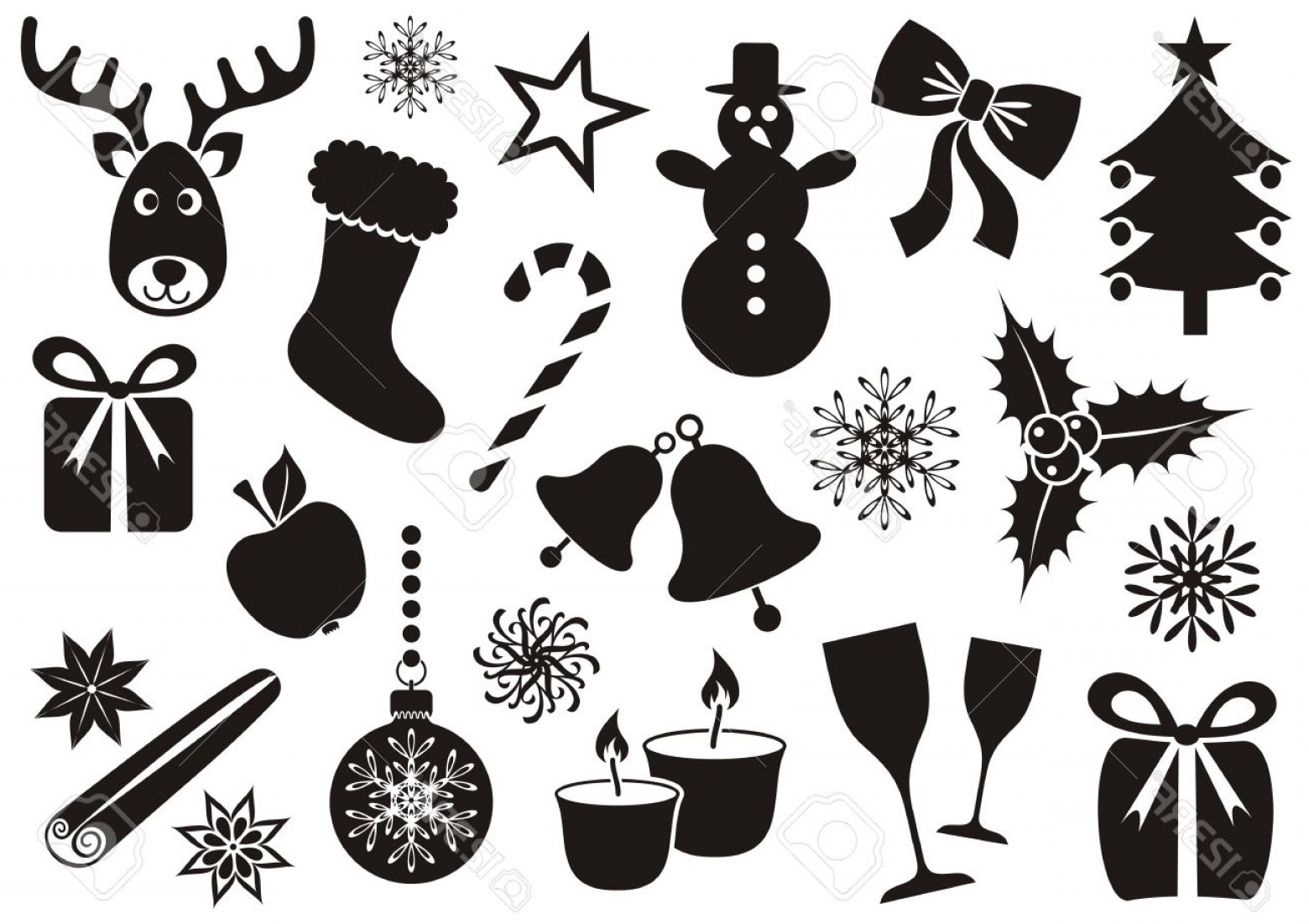 Christmas Silhouette Vector At Vectorified Collection Of