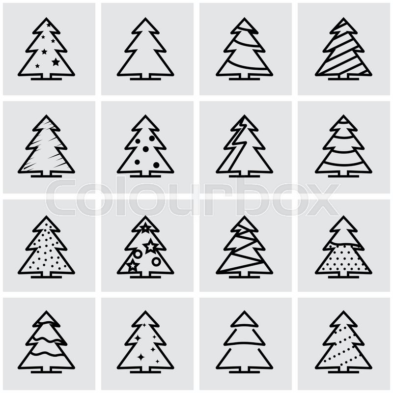 Christmas Tree Line Vector At Vectorified Collection Of Christmas