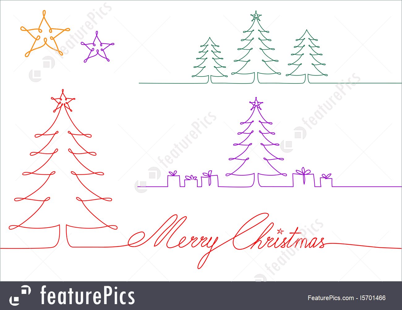 Christmas Tree Line Vector At Vectorified Collection Of Christmas