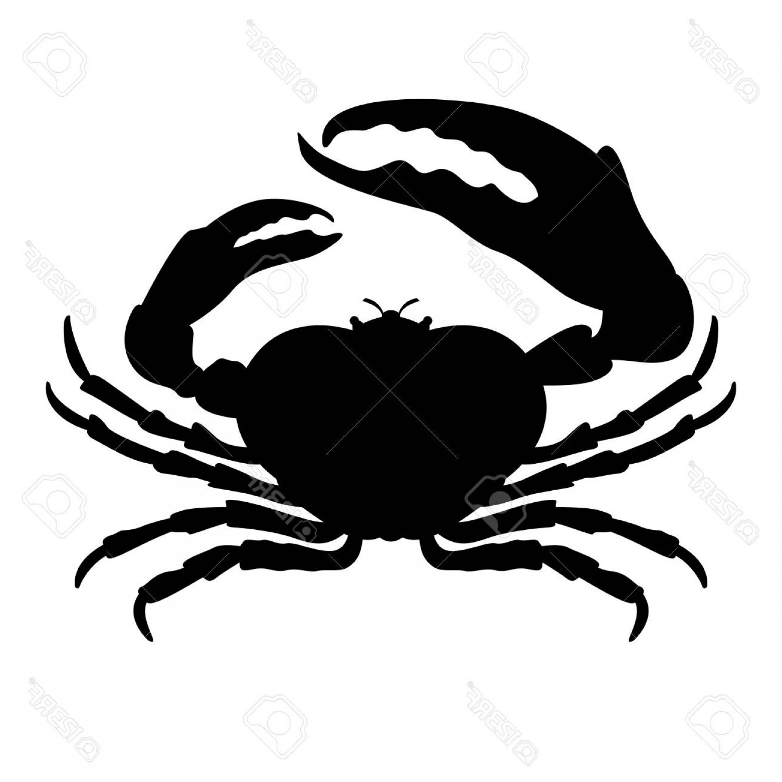 Crab Silhouette Vector At Vectorified Collection Of Crab