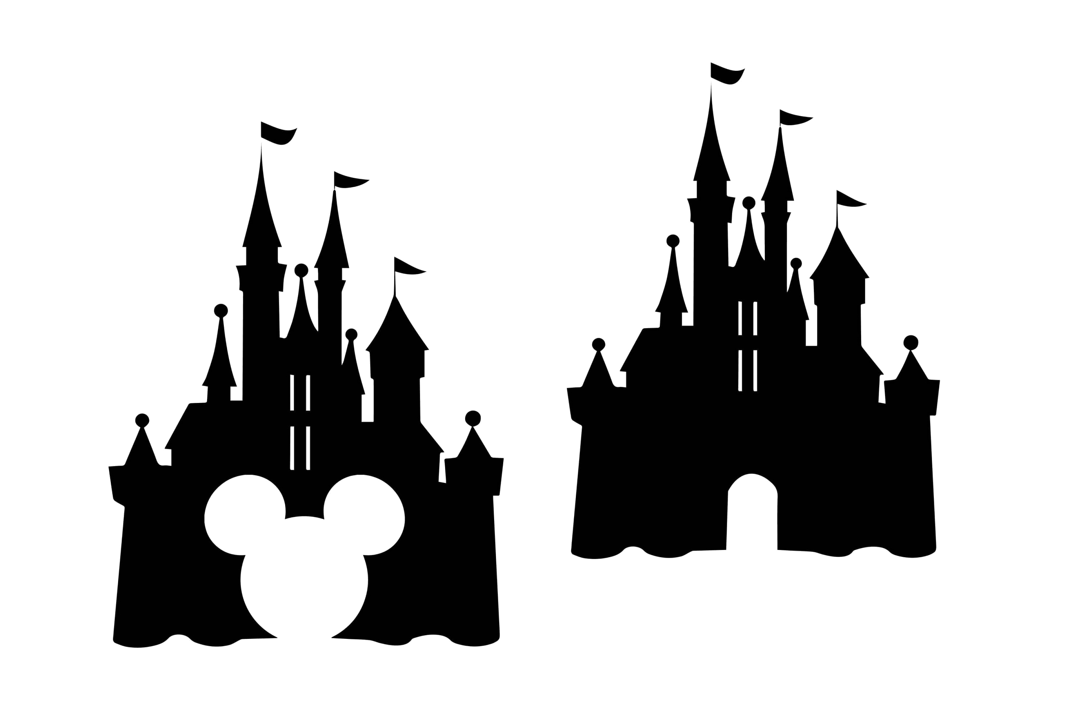 Mickey Silhouette Disney Castle SVG