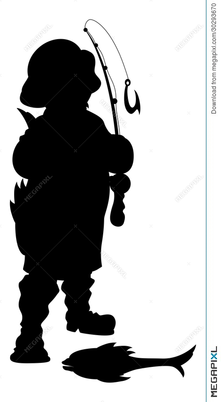 Fisherman Silhouette Vector At Vectorified Collection Of