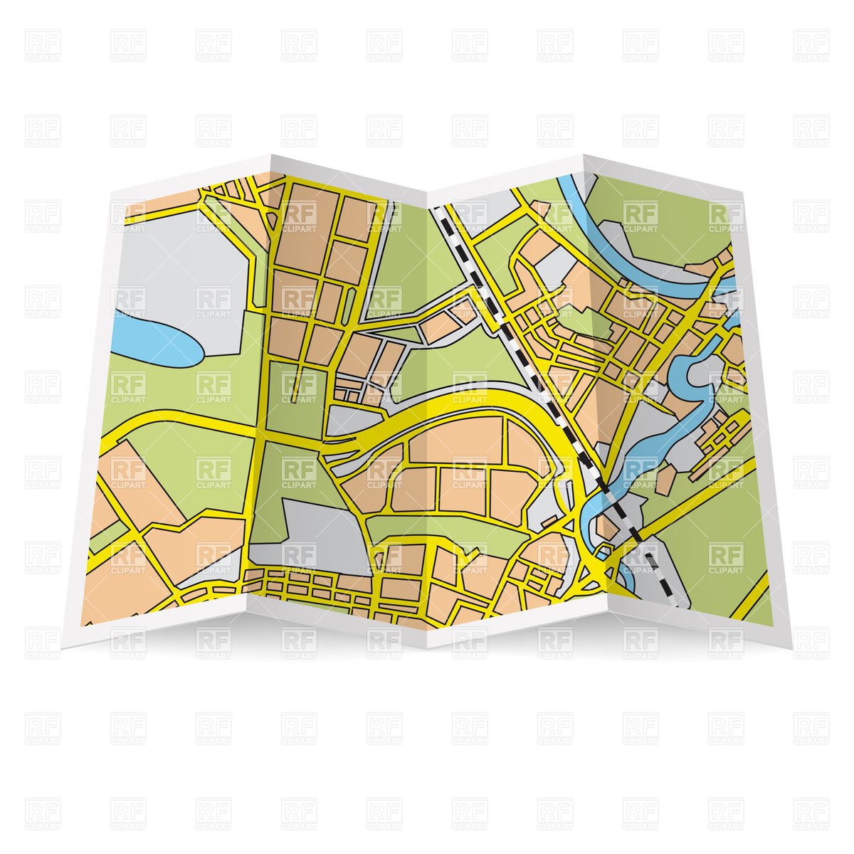 Folded Map Vector At Vectorified Collection Of Folded Map Vector