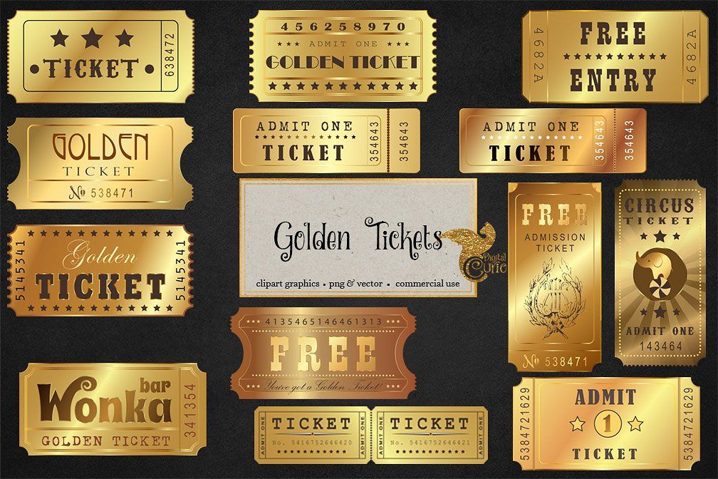 Golden Ticket Vector At Vectorified Collection Of Golden Ticket