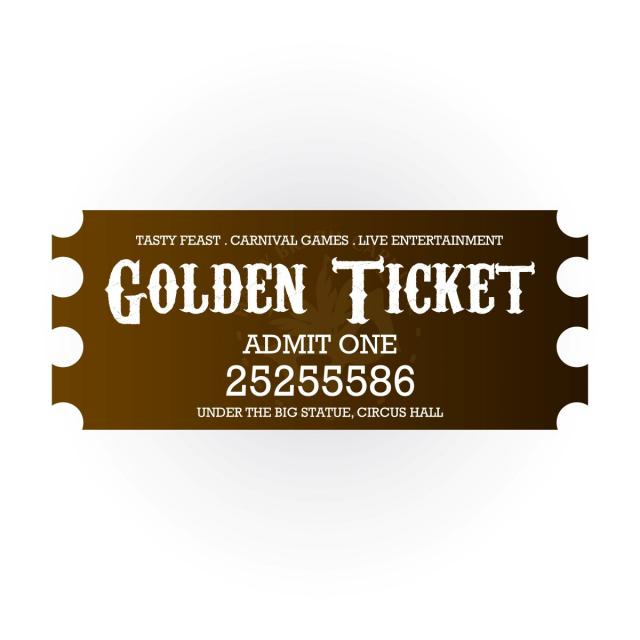 Golden Ticket Vector At Vectorified Collection Of Golden Ticket