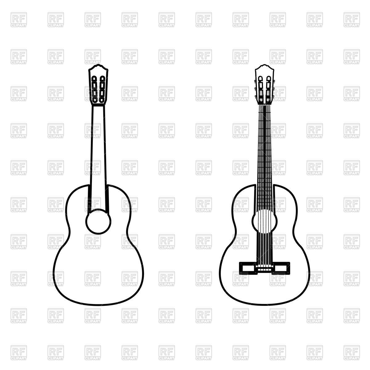 Guitar Outline Vector At Vectorified Collection Of Guitar Outline