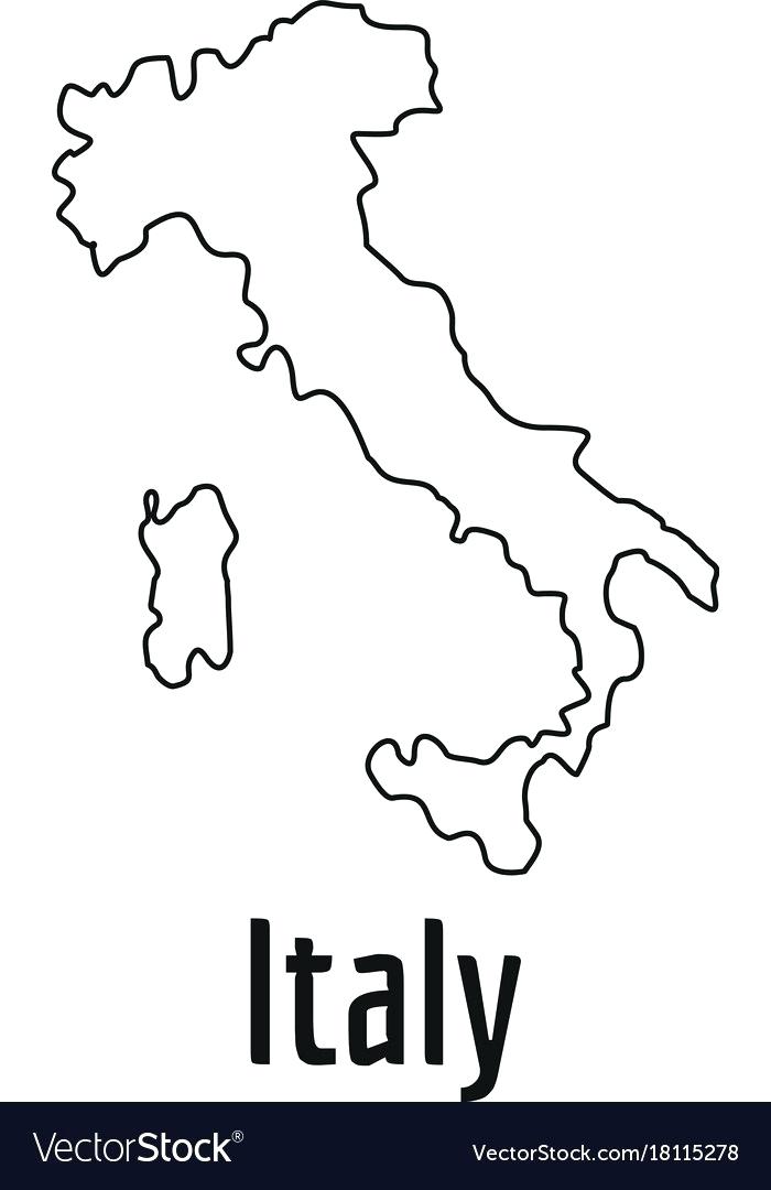 Italy Map Outline Printable