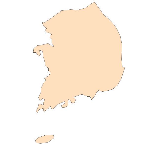 South Korea Map Vector At Vectorified Collection Of South Korea