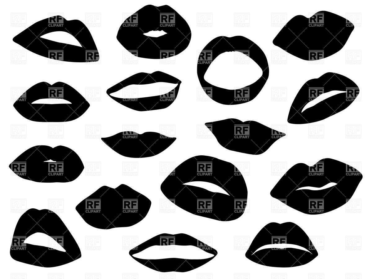 Lips Silhouette Vector At Vectorified Collection Of Lips