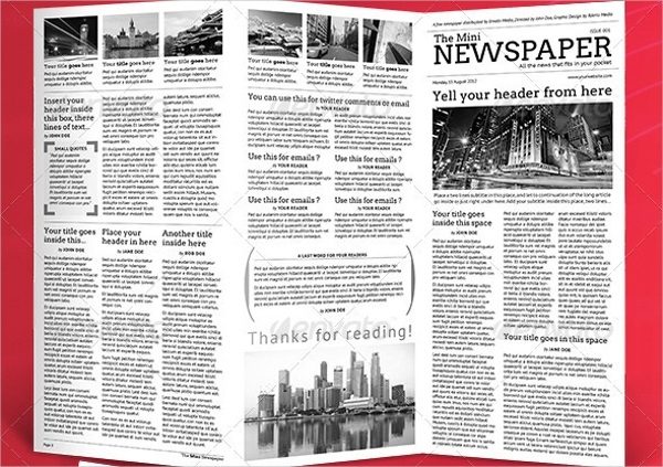 Newspaper Template Vector At Vectorified Collection Of Newspaper