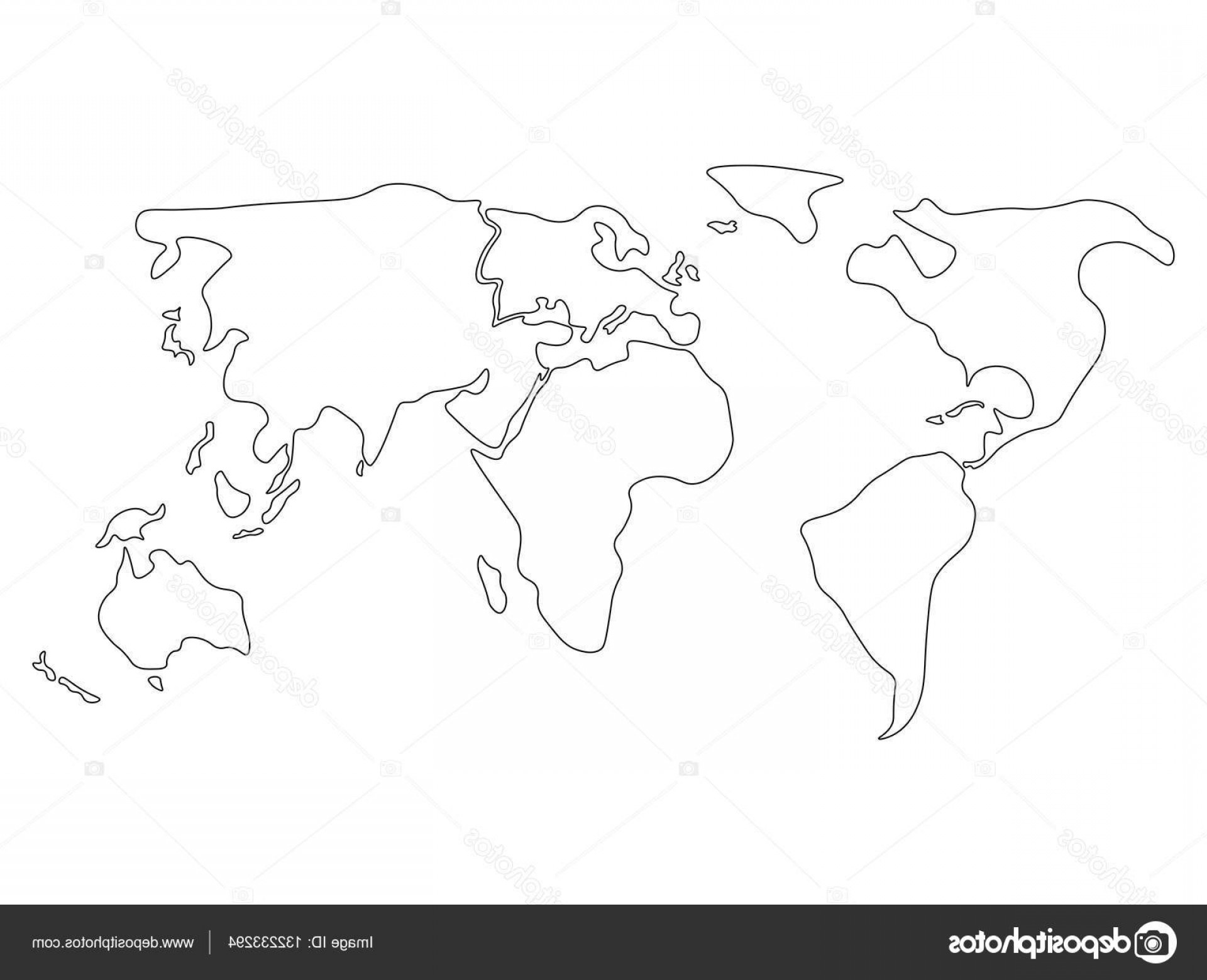 Simplified World Map Vector At Vectorified Collection Of