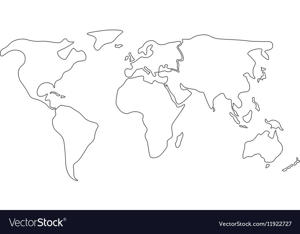 Simplified World Map Vector At Vectorified Collection Of