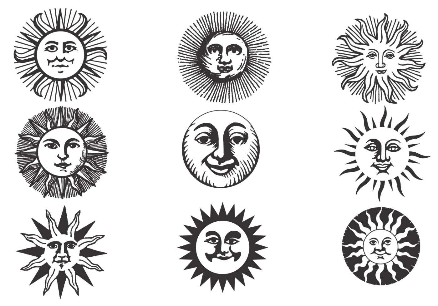 Sun Face Vector At Vectorified Collection Of Sun Face Vector Free