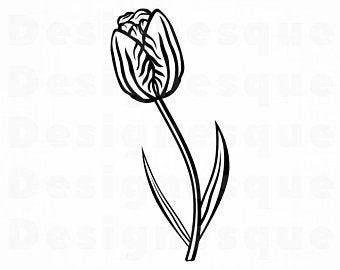 Tulip Silhouette Vector At Vectorified Collection Of Tulip