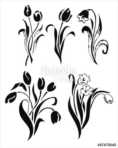 Tulip Silhouette Vector At Vectorified Collection Of Tulip