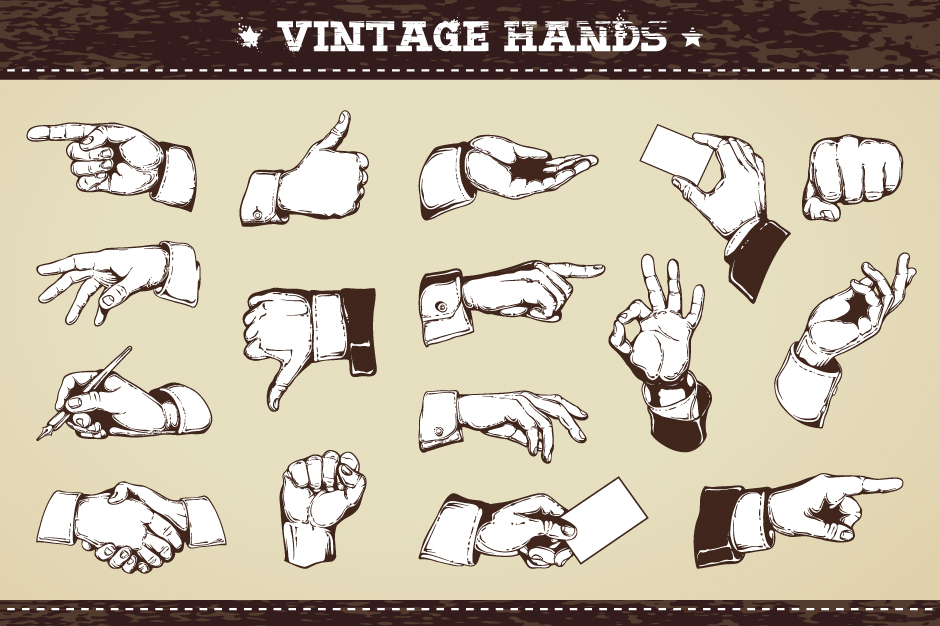 Vintage Hand Vector At Vectorified Collection Of Vintage Hand