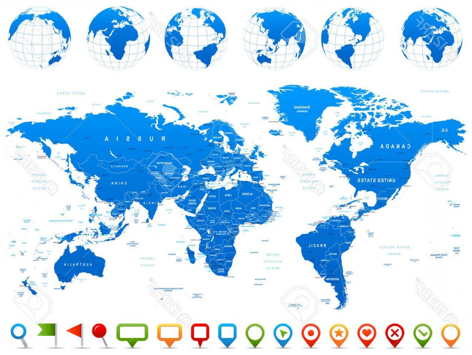 World Map Vector Continents At Vectorified Collection Of World