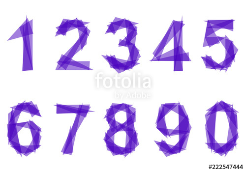 500x350 Numbers Made Of Triangles The Numbers From To Low Poly