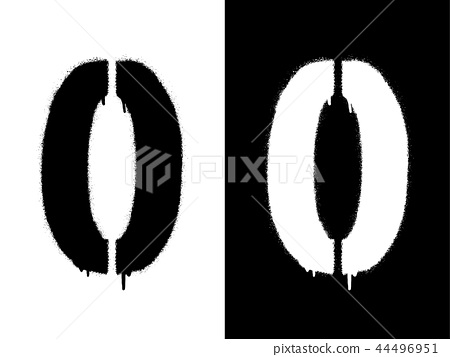450x357 Stencil Numeral And Drip Paint Black On White, White On Black