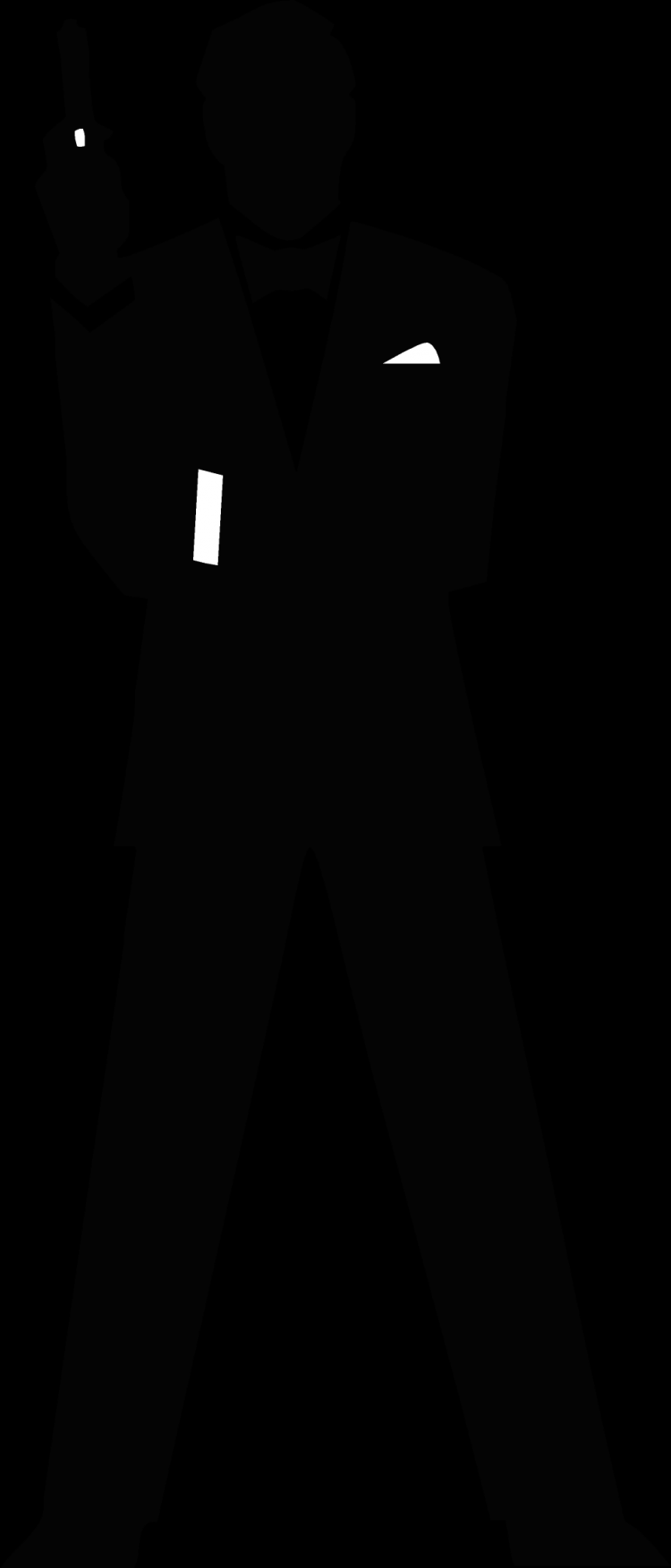 750x1753 James Bond Secret Agent Black White Silo