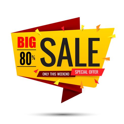490x490 Sale Text On Red Tag Banner Set