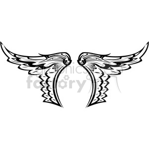 300x300 Vinyl Ready Vector Wing Tattoo Design Clipart Royalty Free