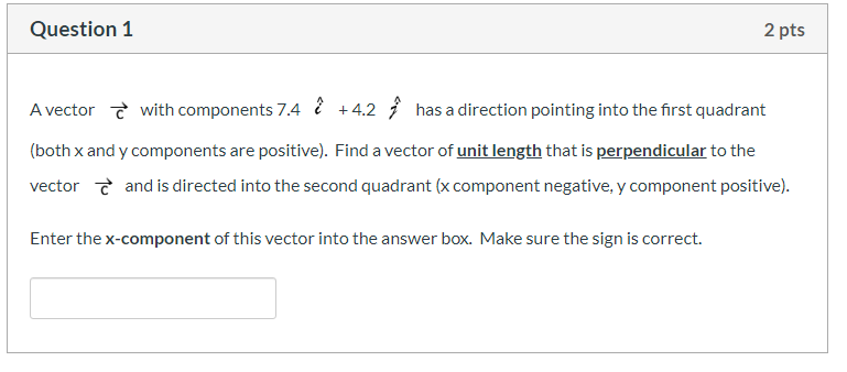 Question Pts A Vector With Components 769x338 Question Pts A Vector With Components