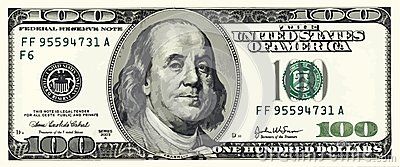 400x167 One Hundred Dollar Bill Illustration Vector, Usd Money