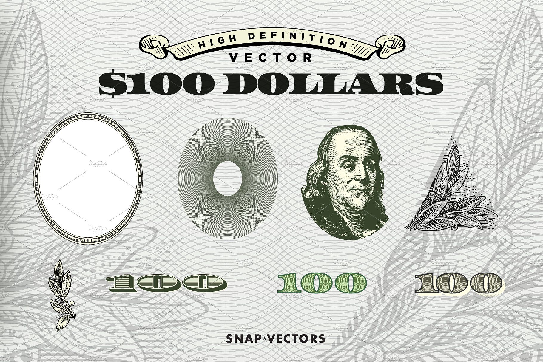 Download 100 Dollar Bill Vector at Vectorified.com | Collection of 100 Dollar Bill Vector free for ...