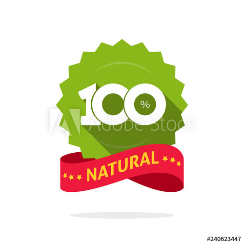 500x500 Natural Vector Green And Red Label, Stamp Or Rubber Isolated