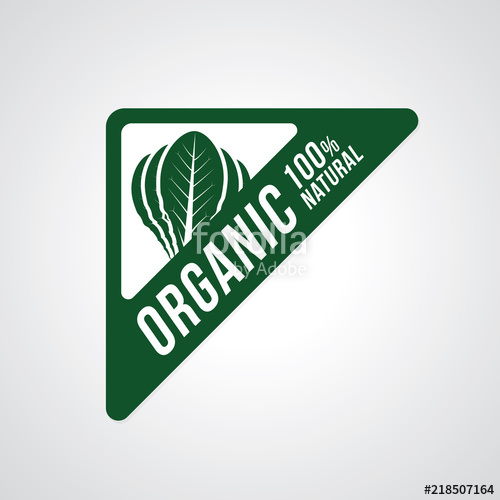 500x500 Organic Natural Vector Healthy Food Label, Badge, Sticker