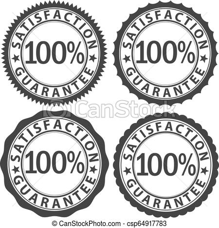 450x467 Satisfaction Guarantee Sign Set, Vector Illustration