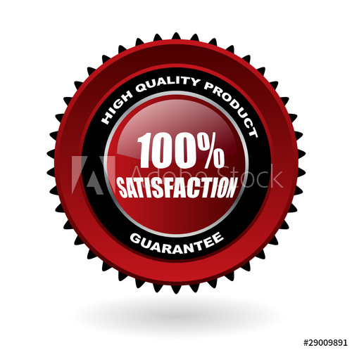 500x498 Satisfaction Guarantee Vector Emblem With Reflection