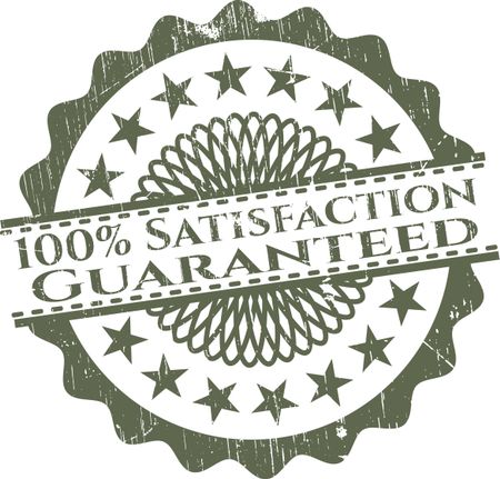 450x431 Satisfaction Guaranteed Green Rubber Isolated Stamp