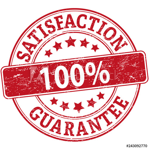 500x500 Satisfaction Guarantee Red Rubber Web Stamp With Stars