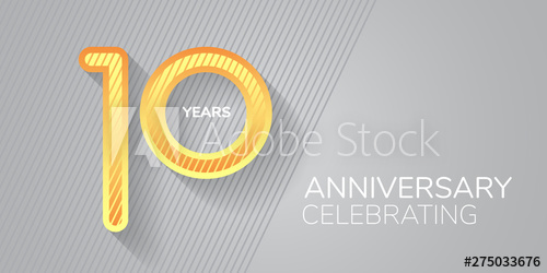 500x250 Years Anniversary Vector Icon, Logo Neon Number And Bodycopy