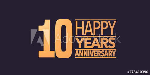 500x250 Years Anniversary Vector Icon, Symbol, Logo Graphic Background