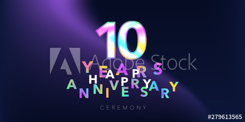 500x250 Years Anniversary Vector Logo, Icon Design Element With Number