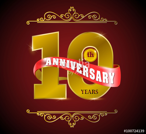 500x459 Golden And Ribbon Template Logo Anniversary, Vector