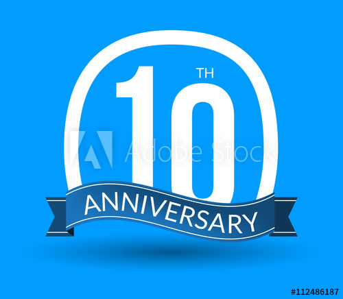 500x436 Anniversary Numbers With Ribbon Flat Origami Style With Long