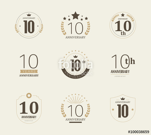 500x445 Ten Years Anniversary Celebration Logotype Anniversary Logo