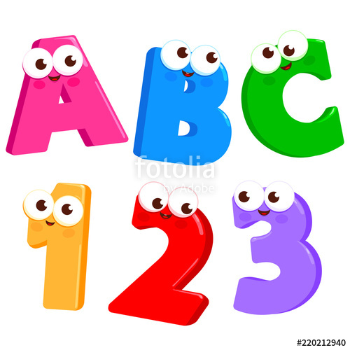 500x500 Cartoon Letters Abc And Numbers With Cute And Funny Faces