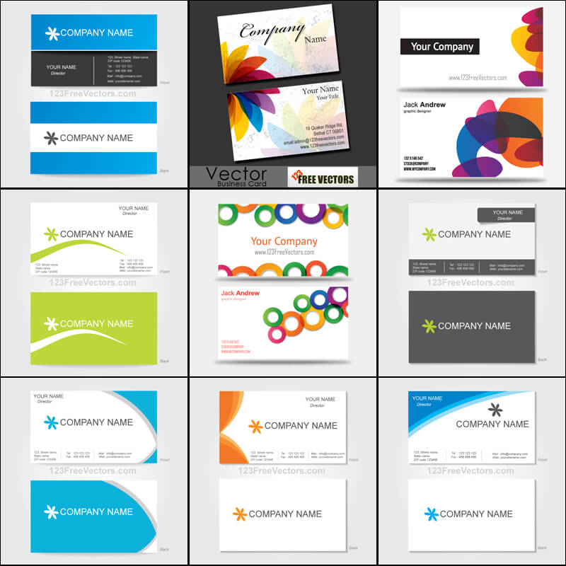 800x800 Free Business Card Templates Vector Pack