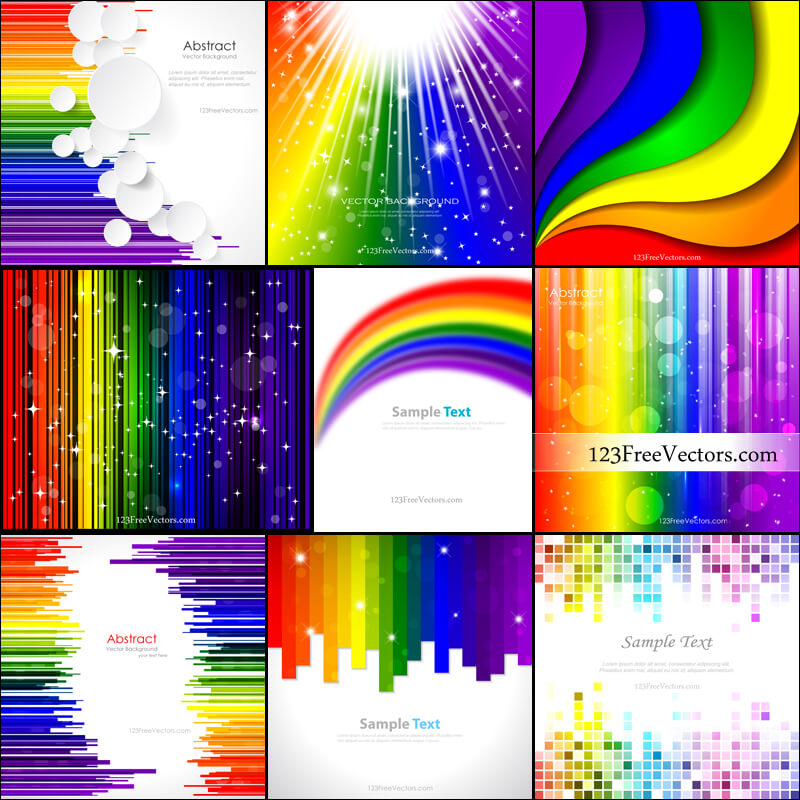 800x800 Free Rainbow Background Vector Pack