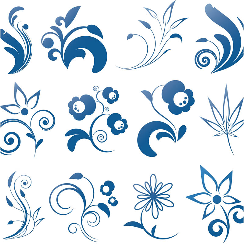 800x800 Ornate Flower Swirls Vector Free Stock Vector Art