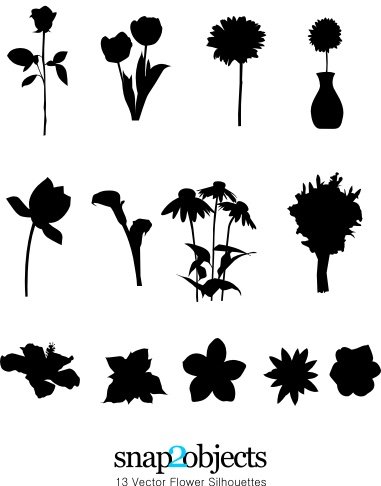 381x486 Free Vector Flower Silhouettess Clipart And Vector Graphics