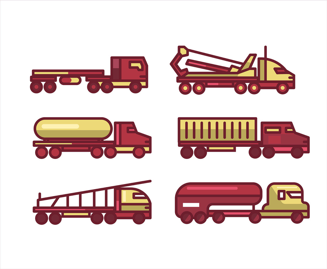 1136x936 Wheeler Truck Vector In Thick Lines Vector Art Graphics